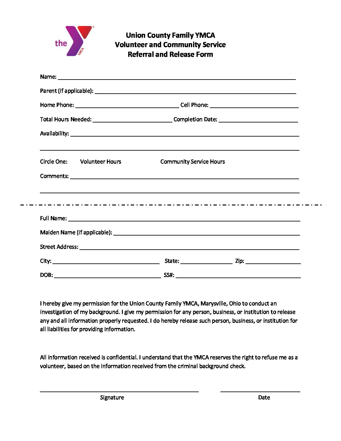 Community_Service_Form (1) – UNION COUNTY FAMILY YMCA